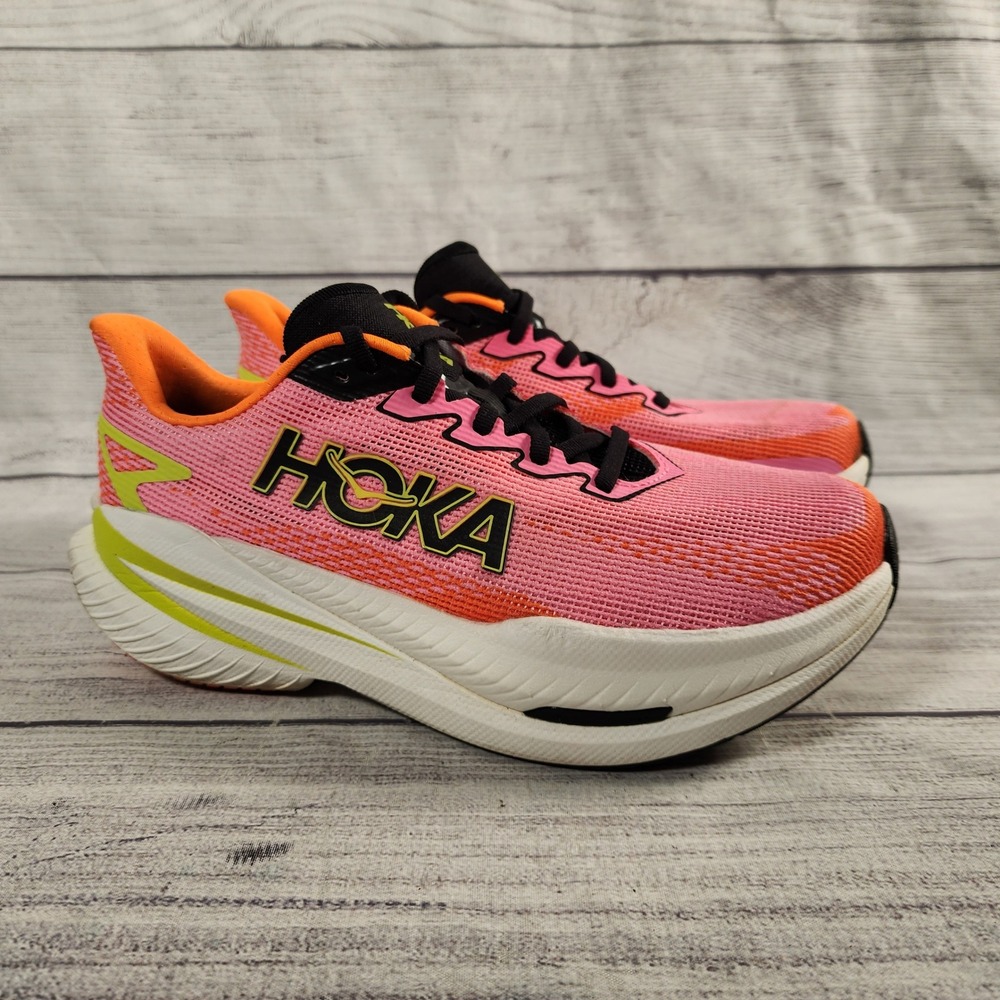 Hoka Mach X 3 Womens Size 8 B Running Shoes Pink Orange Lime 1168721